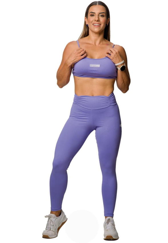 Legging Cós Drapeado Roxo Cyber