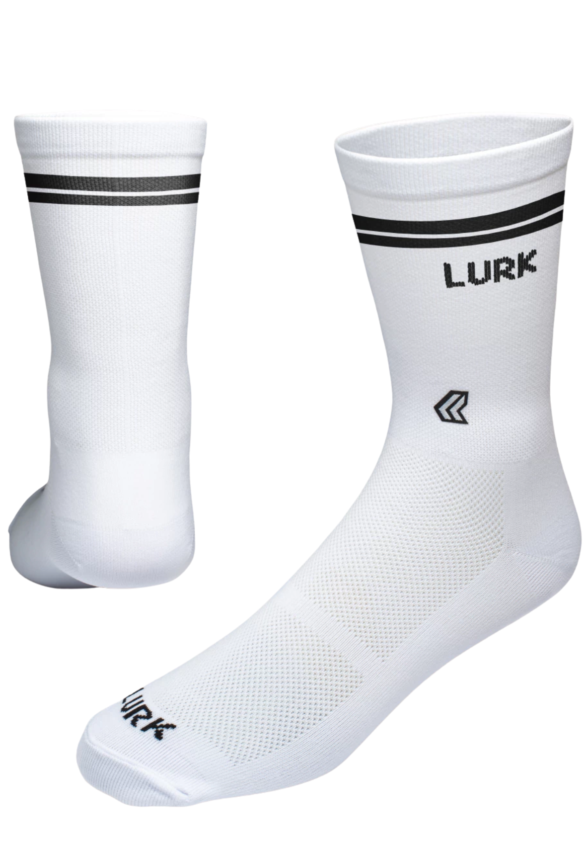Meia Performance Branca Listras Lurk