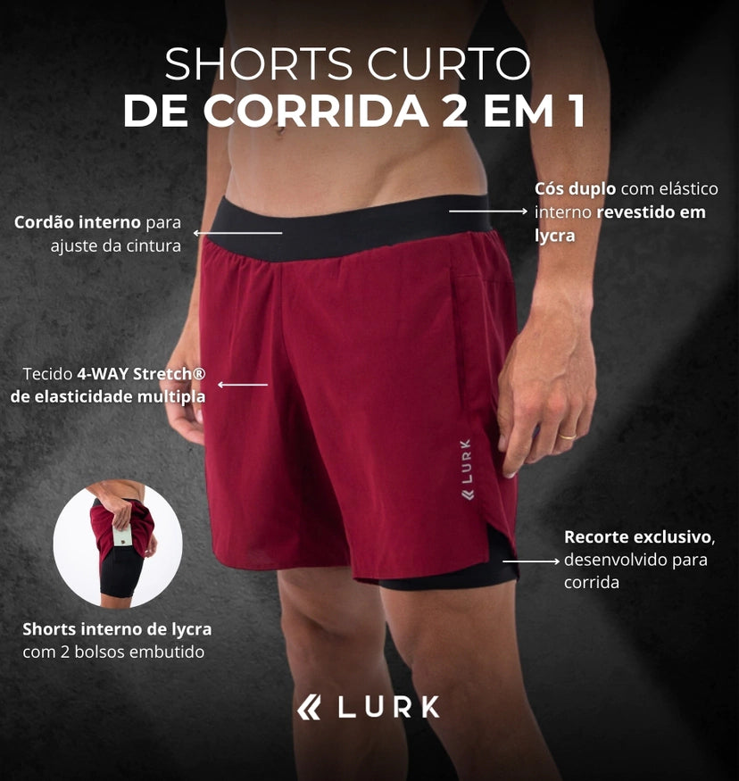 Shorts Curto c/Lycra 2 em 1 Marinho Lurk