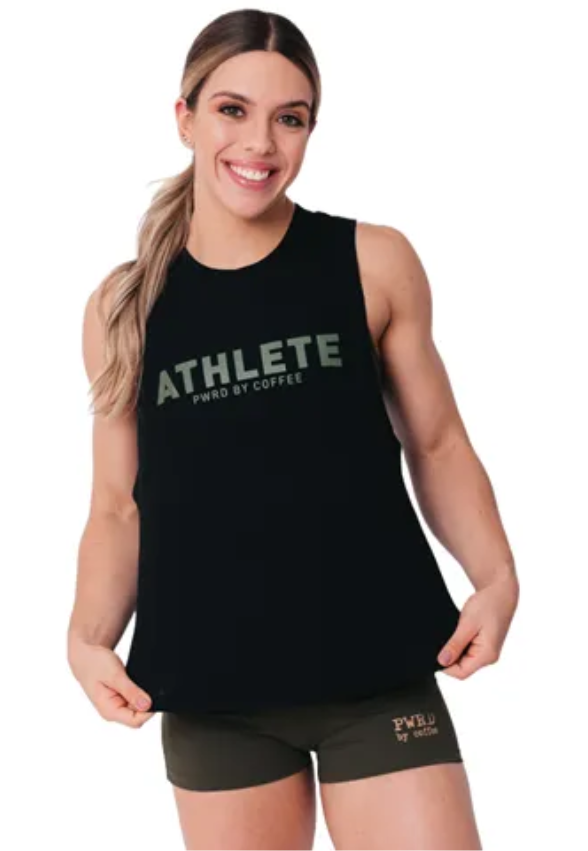 Regata Now Athlete Preta com Verde Militar