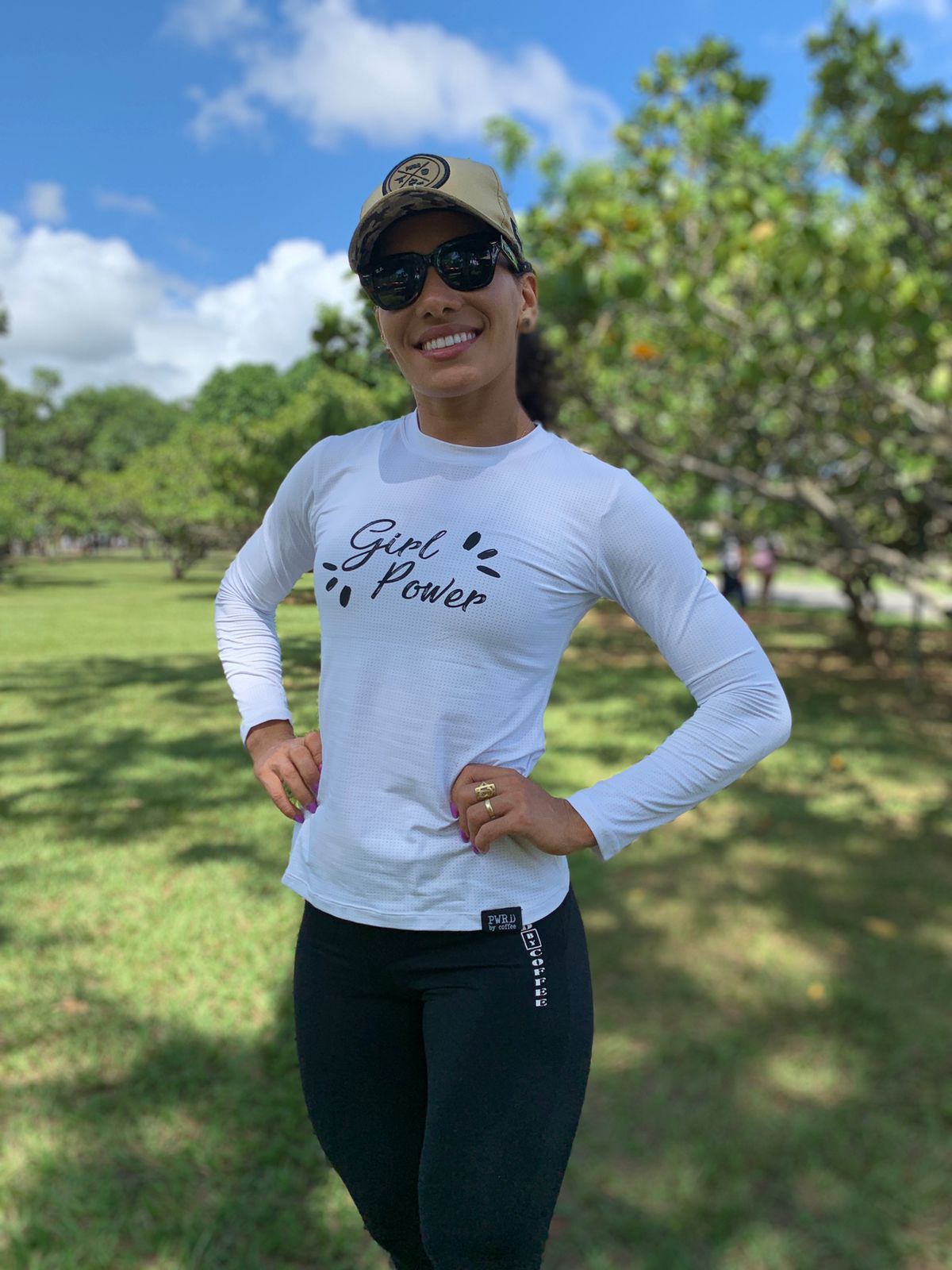 Camiseta Manga Longa Branca PWRD Dryfit