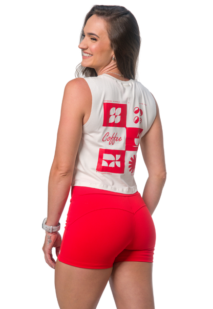CROPPED MILENI OFF WHITE ESPRESSO YOURSELF C/VERMELHO