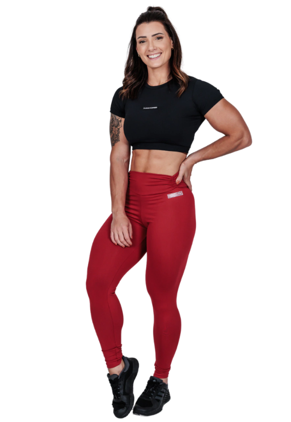 Legging Cós Drapeado Cherry Power