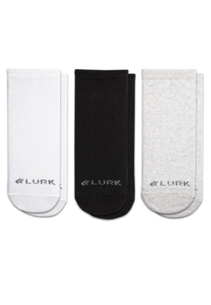 Kit 3 Meias Soquete Preta, Branca e Mescla Lurk