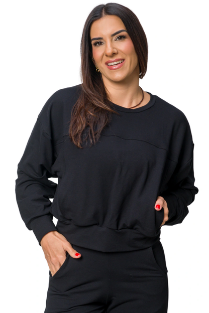 BLUSA MOLETINHO PRETO