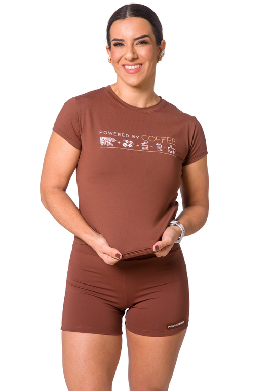 Camiseta Babylook Aerodry Chocolate