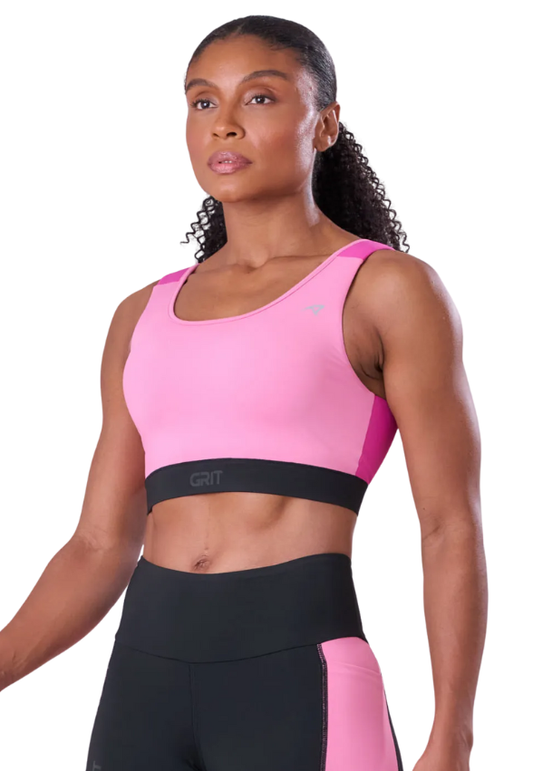 Top Grit Bossa Ajustável 1 Bolso Nadador Fem Ind Rosa Malva / Pink Fluor / Preto Authen