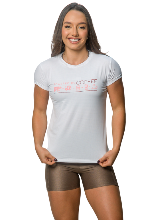 Camiseta Babylook Aerodry Branco Café