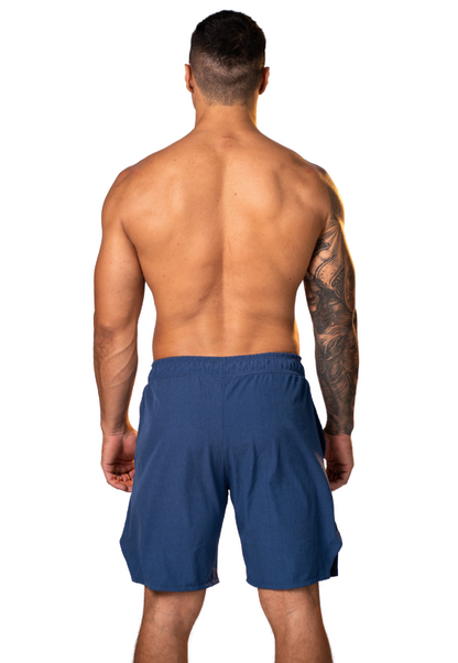 Bermuda Squat Azul Jeans com Short Térmico - Bolso Interno