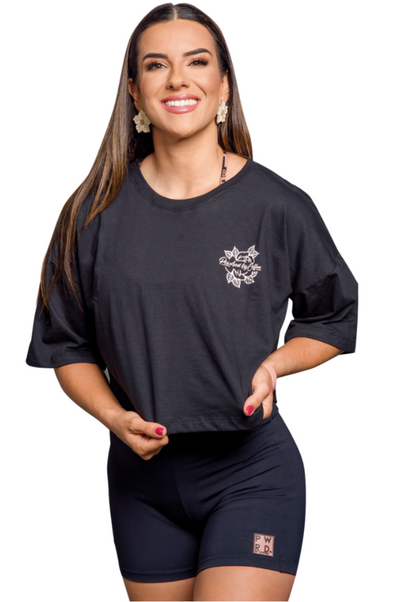 Cropped Oversized Preto Lucas Da Rosa