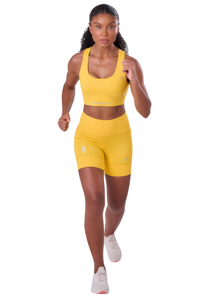 Bermuda Grit Bossa 3 Bolsos 15 cm Fem Ind Amarelo Vivo Authen