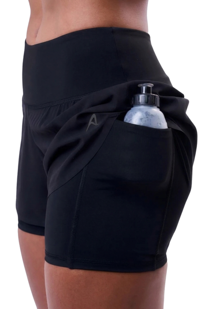 SHORT COM BERMUDA SIGNATURE SAMBA 3 BOLSOS SELADO BLACKOUT FEM IND PRETO