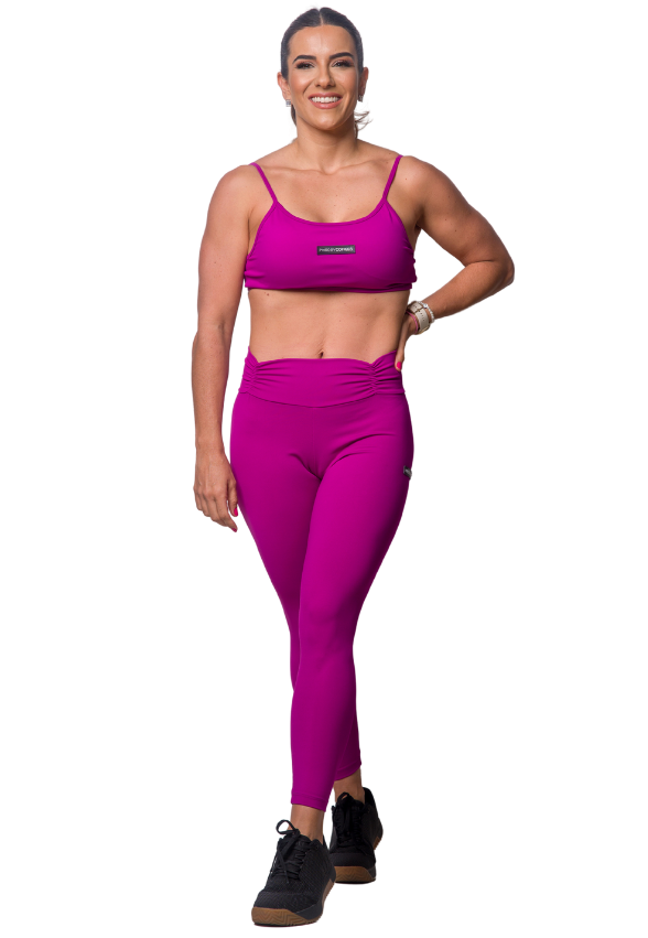 Legging Cós Drapeada Fúcsia