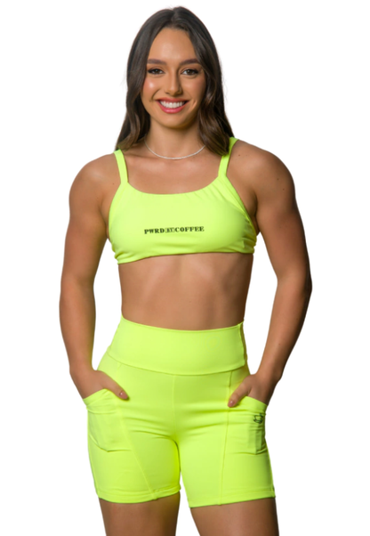 Shorts Bel C/ Bolso Amarelo Neon