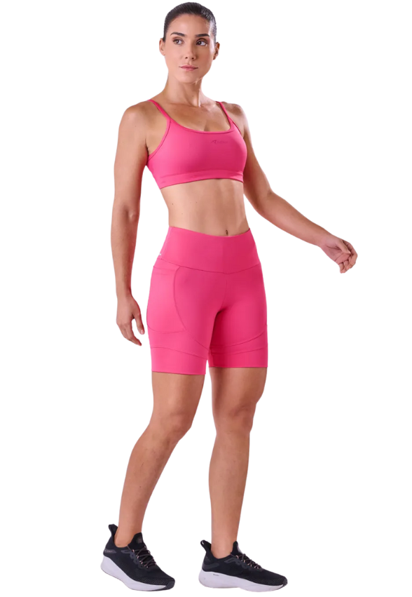 Bermuda Essestial Run Trot 3  Bolsos 15 Cm Rosa Jubilee