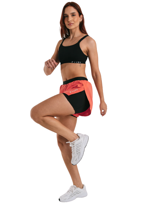 Shorts Curto 2 em 1 Coral Lurk