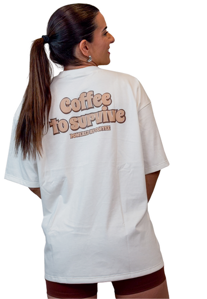 Camiseta Fem Oversized Off White Coffee To Service