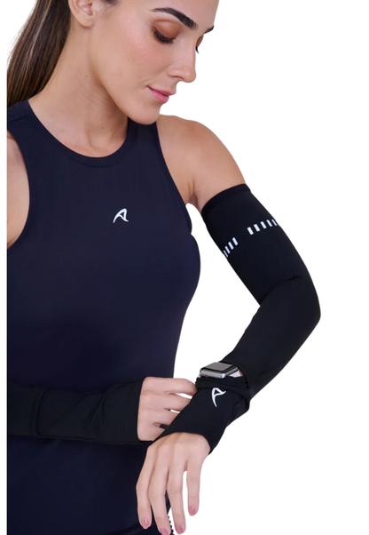 Manguito T. A. Coat de Compressão C/ Abertura Para Relógio e Dedeira Ind preto Authen