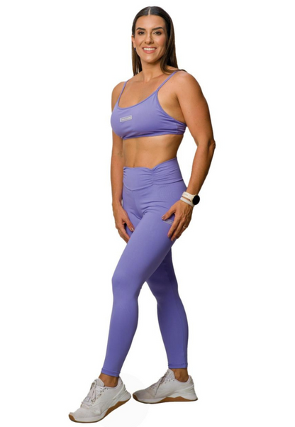 Legging Cós Drapeado Roxo Cyber