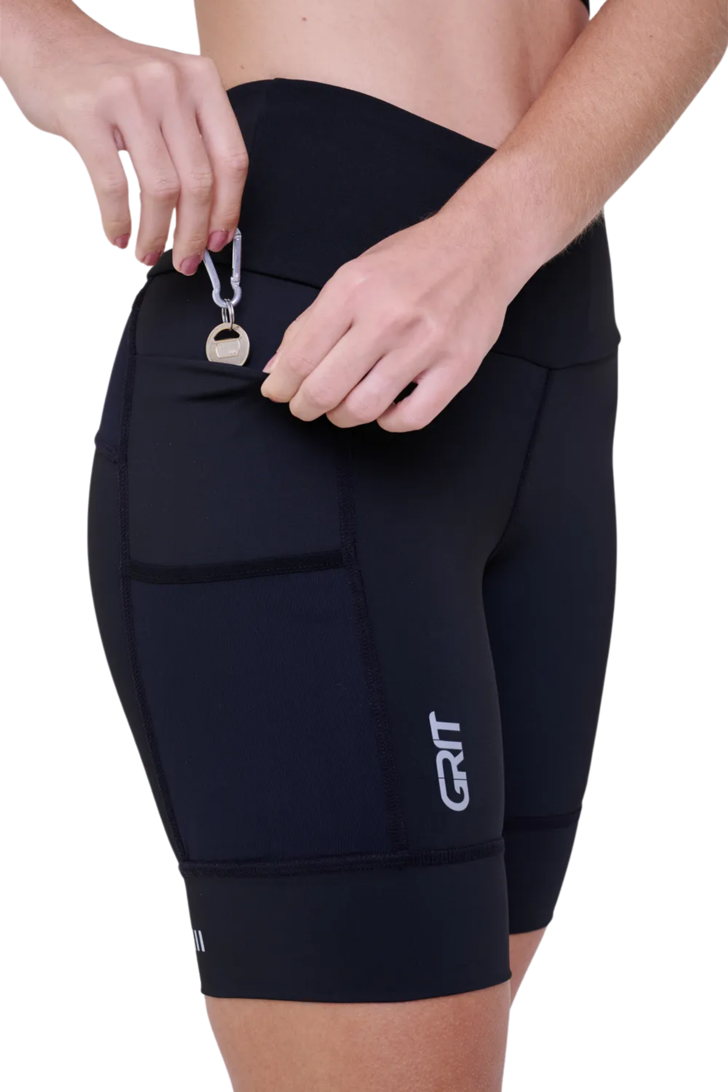 BERMUDA GRIT BOSSA 7 BOLSOS 18CM FEM IND PRETO