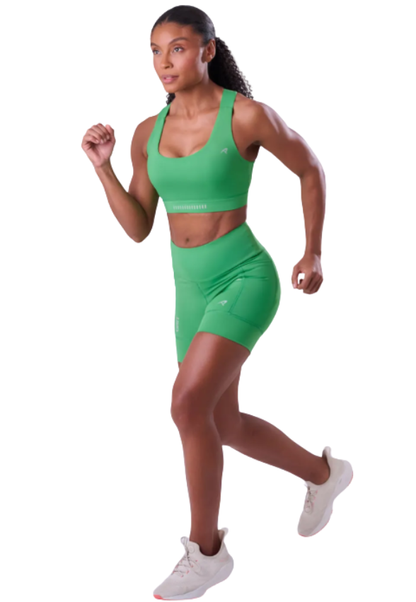 Bermuda Grit Bossa 3 Bolsos 15 cm Fem Ind Verde Vibrante Authen