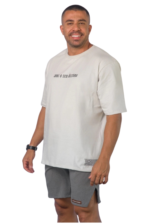 Camiseta Oversized Gelo com Preto