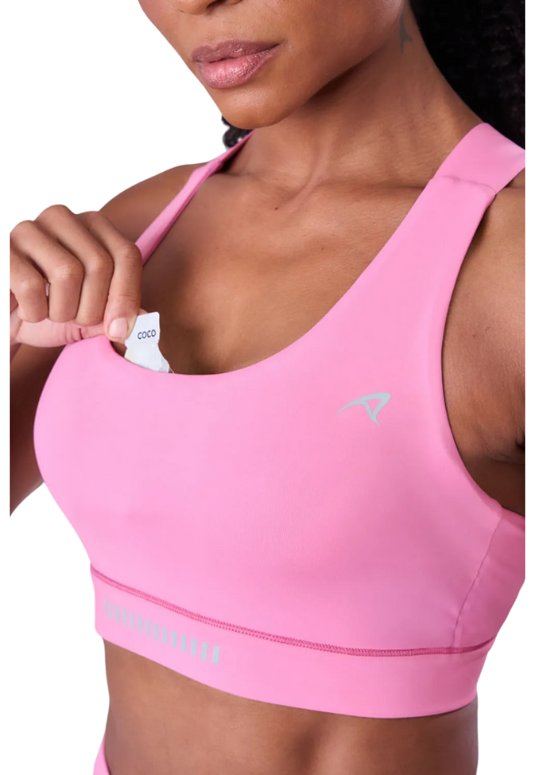 Top Grit Bossa Ajustavel 1 Bolso Nadador Alças Rosa Malva