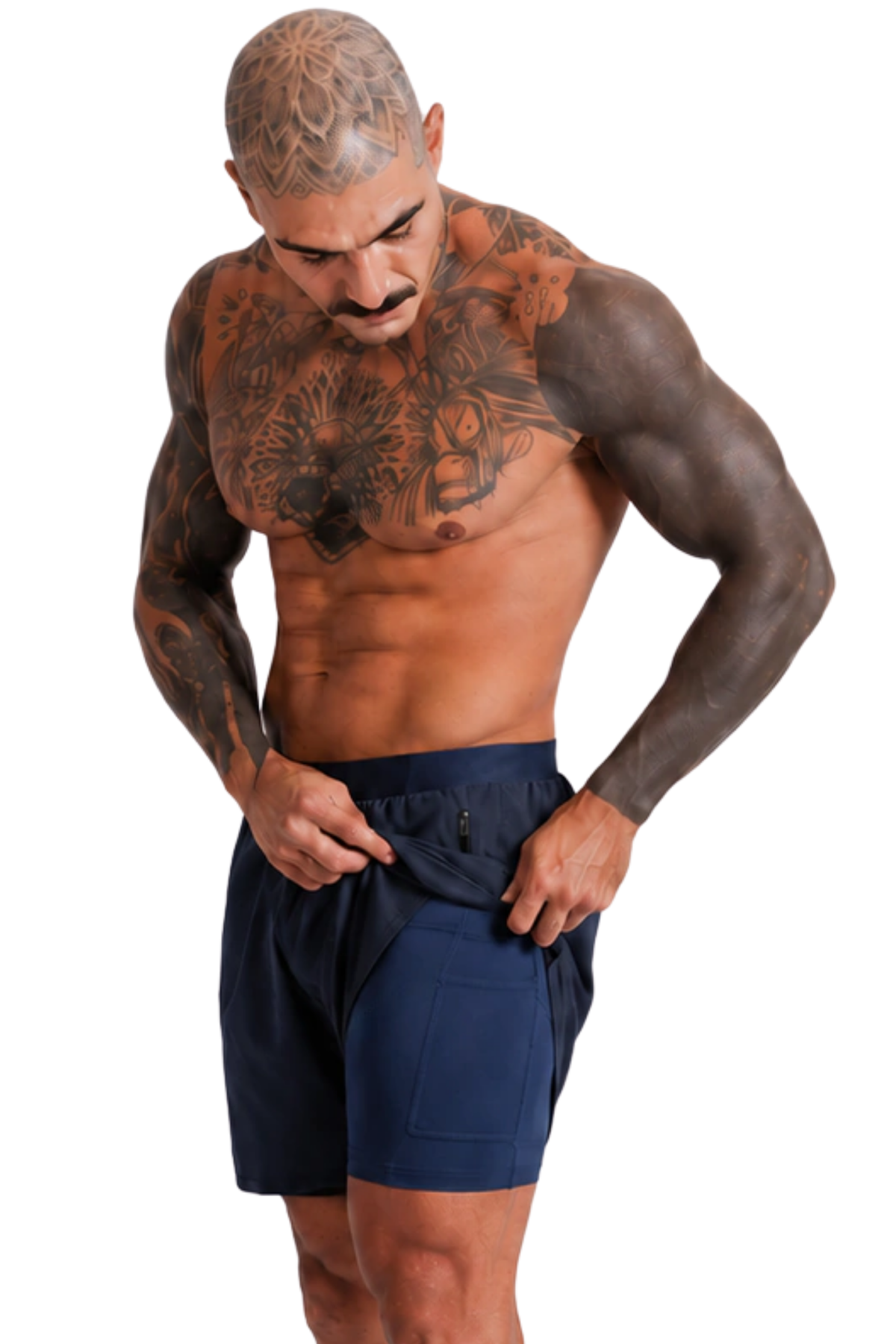 Shorts V4 2 em 1 Marinho Lurk