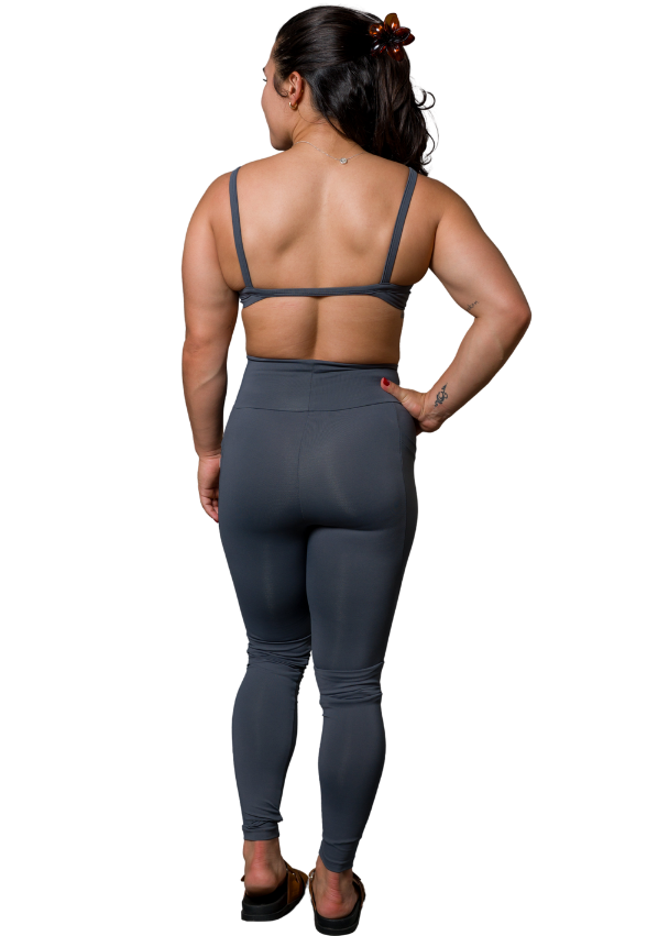 Legging C/ Bolso Lateral Cinza Chumbo