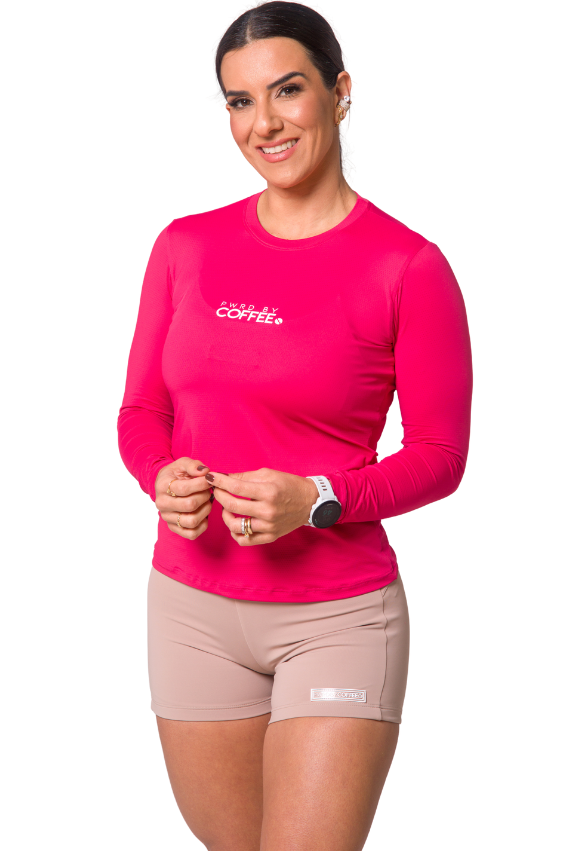 Camiseta Fem Manga Longa Cereja