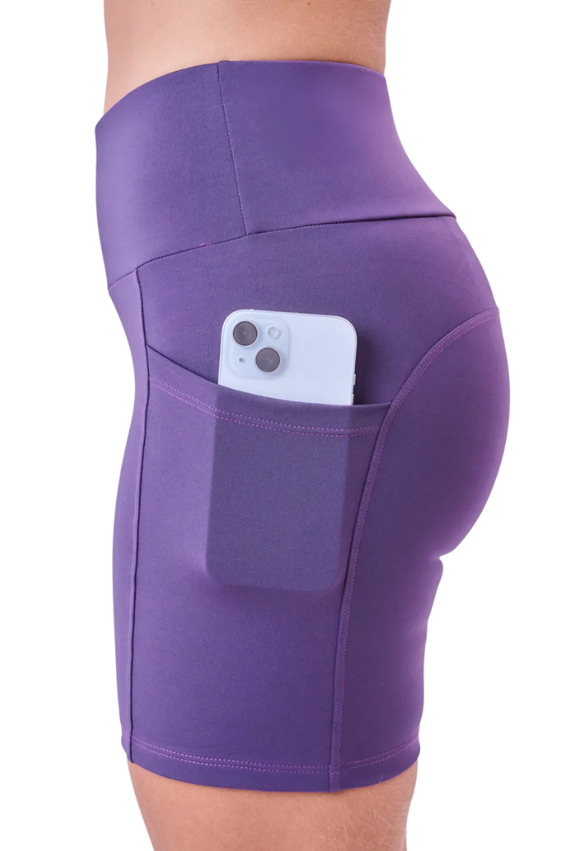 Bermuda Essential Run Stamina 3 Bolsos 15 Cm Roxo Veludo