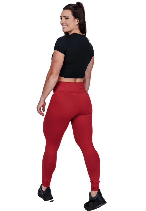 Legging Cós Drapeado Cherry Power