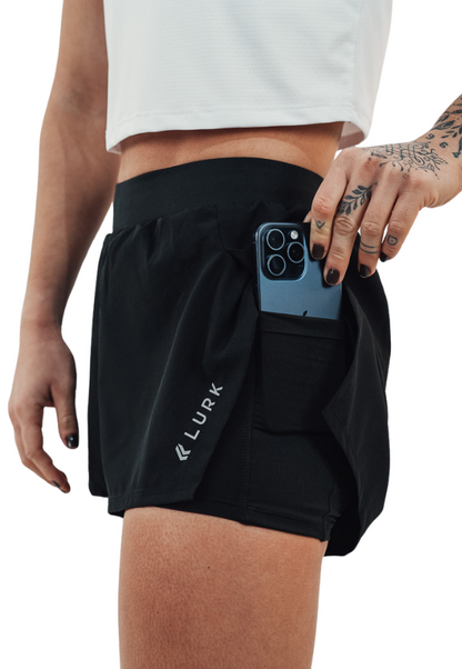 Shorts Feminino 2 em 1 Preto Lurk