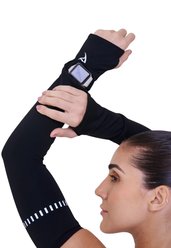 Manguito T. A. Coat de Compressão C/ Abertura Para Relógio e Dedeira Ind preto Authen