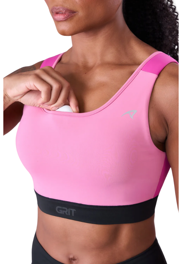 Top Grit Bossa Ajustável 1 Bolso Nadador Fem Ind Rosa Malva / Pink Fluor / Preto Authen