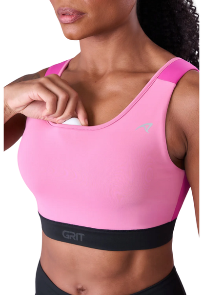 Top Grit Bossa Ajustável 1 Bolso Nadador Fem Ind Rosa Malva / Pink Fluor / Preto Authen