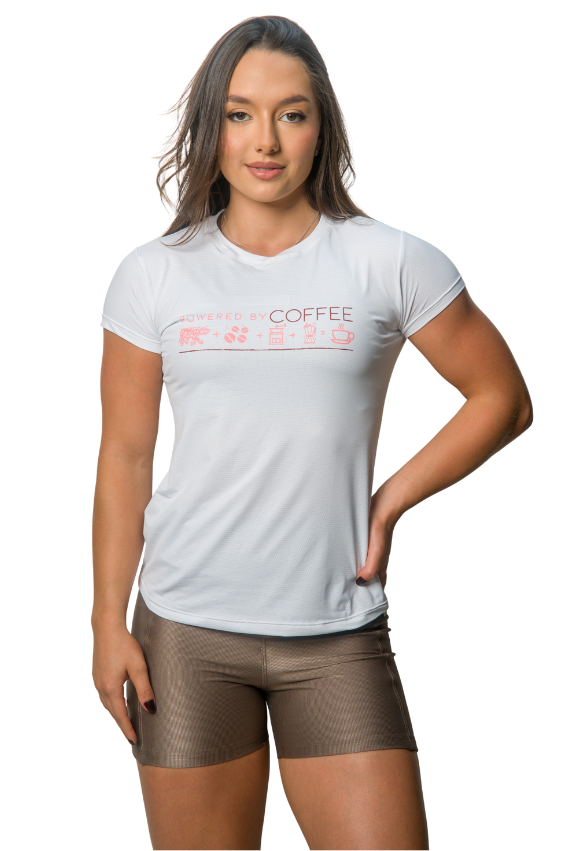 Camiseta Babylook Aerodry Branco Café