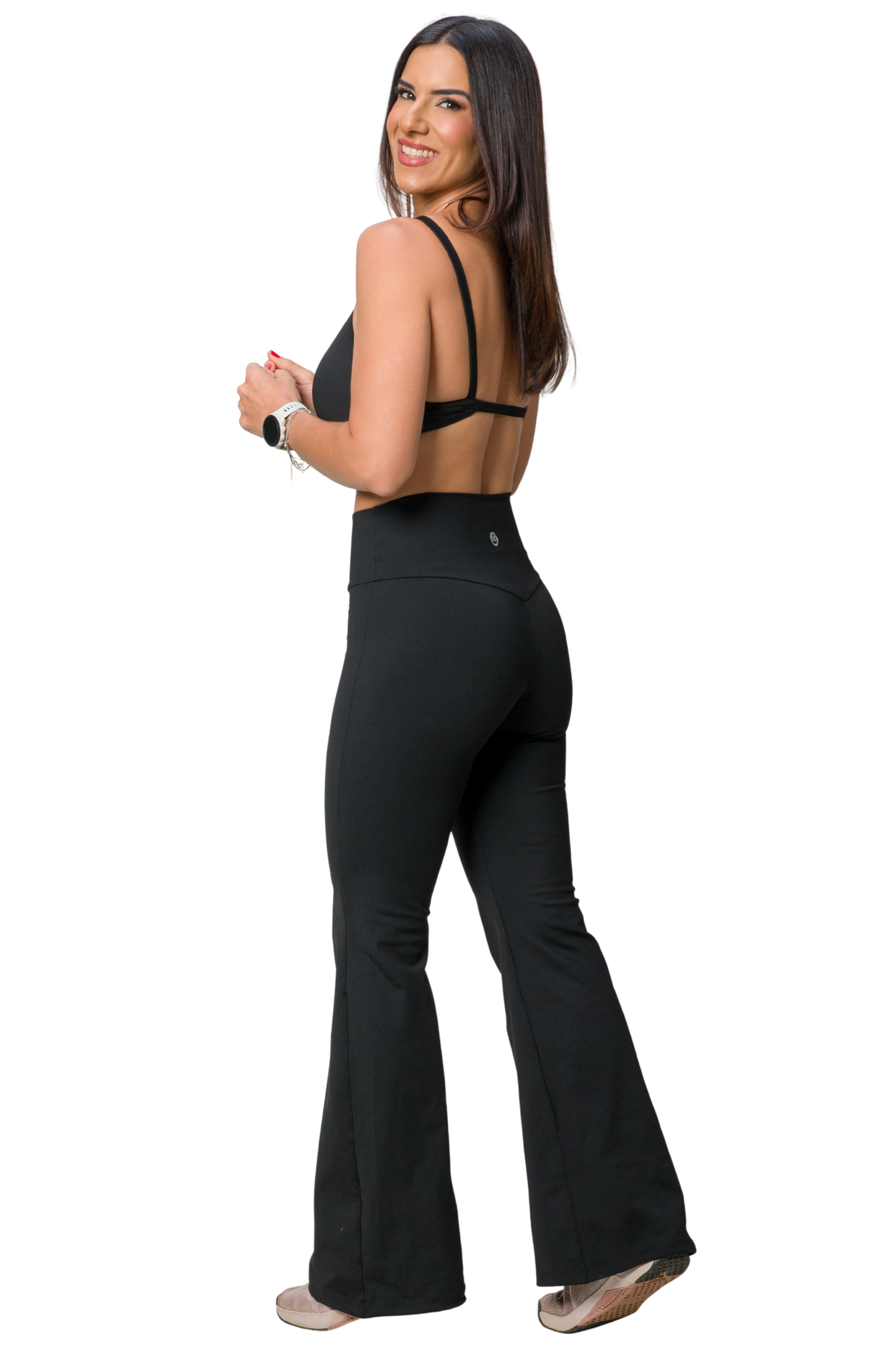 LEGGING FLARE BLACKOUT PRETA