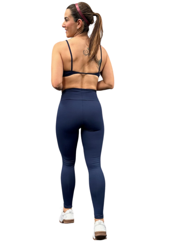 Legging Cós Drapeado Navy Blue