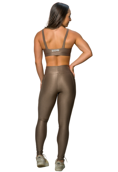 Legging C/ Bolso Lateral Castanho Wonder
