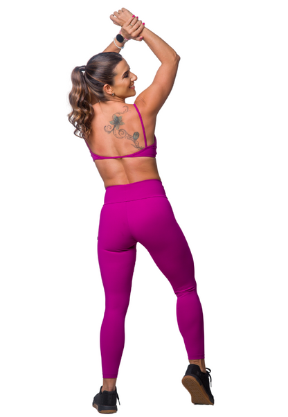Legging Cós Drapeada Fúcsia