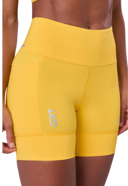 Bermuda Grit Bossa 3 Bolsos 15 cm Fem Ind Amarelo Vivo Authen