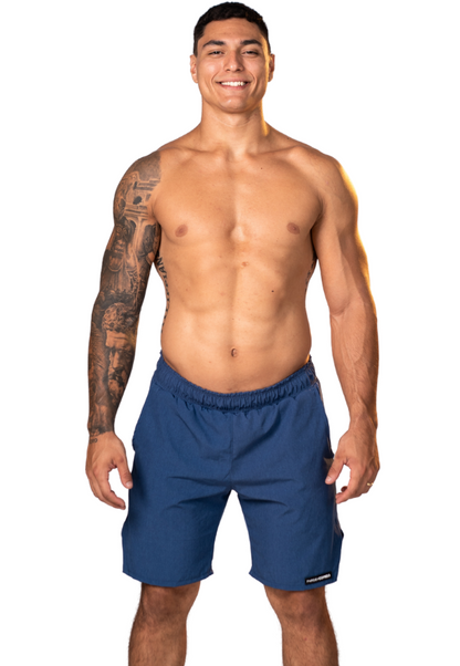 Bermuda Squat Azul Jeans com Short Térmico - Bolso Interno