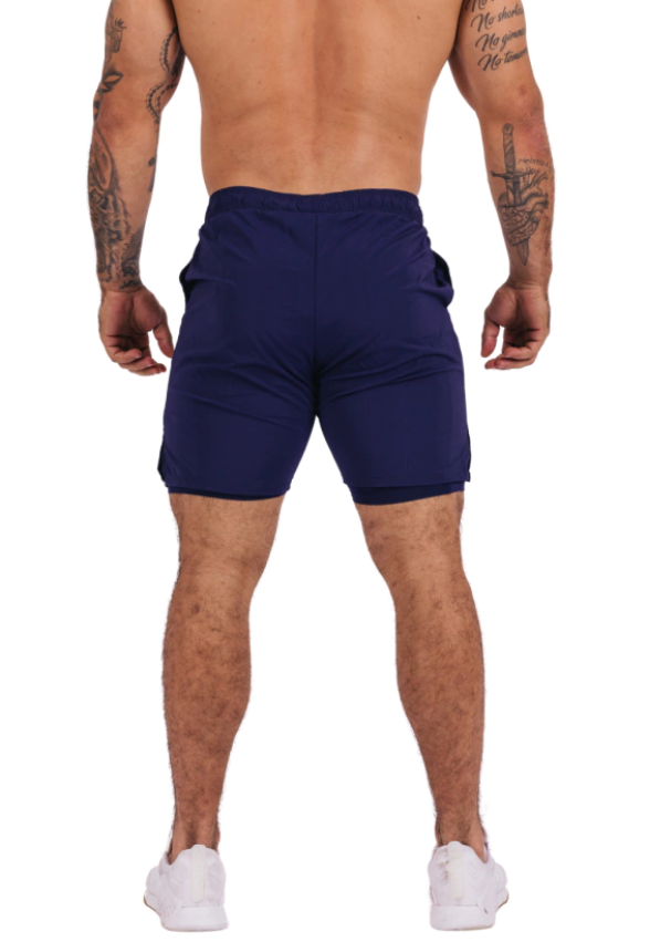 Bermuda Inácio Azul com Short Térmico - Bolso Interno