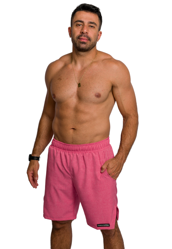 Bermuda Squat Rosa com Short Térmico - Bolso Interno