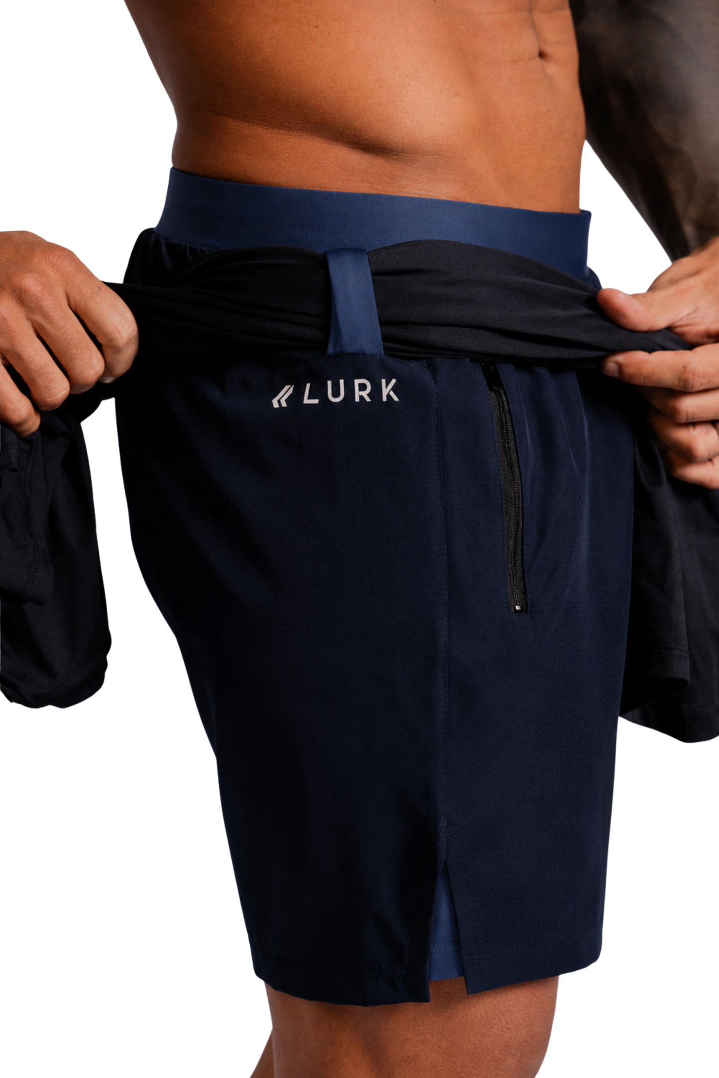 Shorts V4 2 em 1 Marinho Lurk