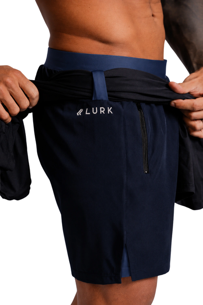 Shorts V4 2 em 1 Marinho Lurk