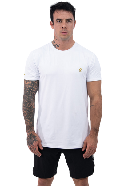 Camiseta Dry Poliamida Branco/Dourado Lurk