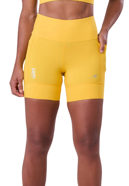 Bermuda Grit Bossa 3 Bolsos 15 cm Fem Ind Amarelo Vivo Authen