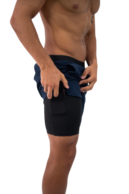 Shorts Curto c/Lycra 2 em 1 Marinho Lurk